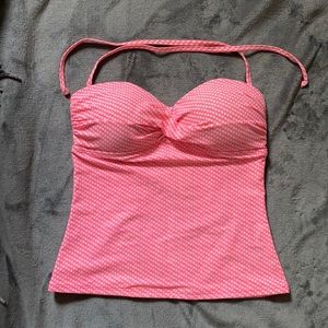 Pink and White Tankini Top